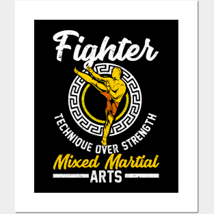 Mixed Martial Arts Fighter Technique Over Strength Posters and Art